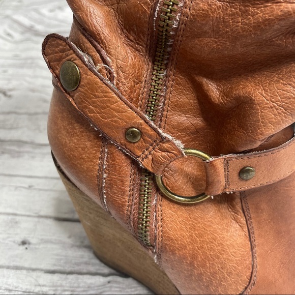 Bakers Shoes Bakers Brown Leather Knee High Wedge Boots Poshmark